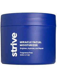 Strive Strive - Mens Face Moisturizer - Mens Skin Care, Lotion for men, All Skin Types, Fragrance Free, Clear Skin, Anti-aging, Clinical Strength, 4% Upgraded Niacinamide, Hyaluronic Acid & Ceramides - 50g  - Image 1