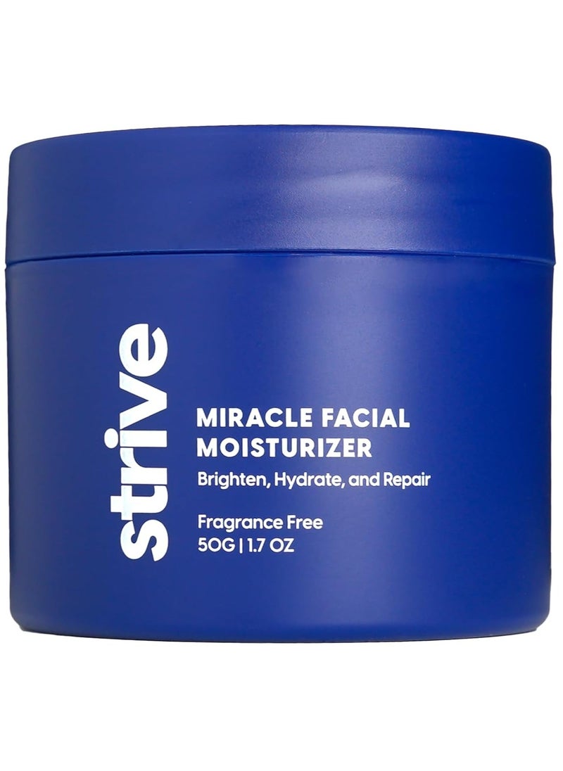 Strive Strive - Mens Face Moisturizer - Mens Skin Care, Lotion for men, All Skin Types, Fragrance Free, Clear Skin, Anti-aging, Clinical Strength, 4% Upgraded Niacinamide, Hyaluronic Acid & Ceramides - 50g  - Image 1