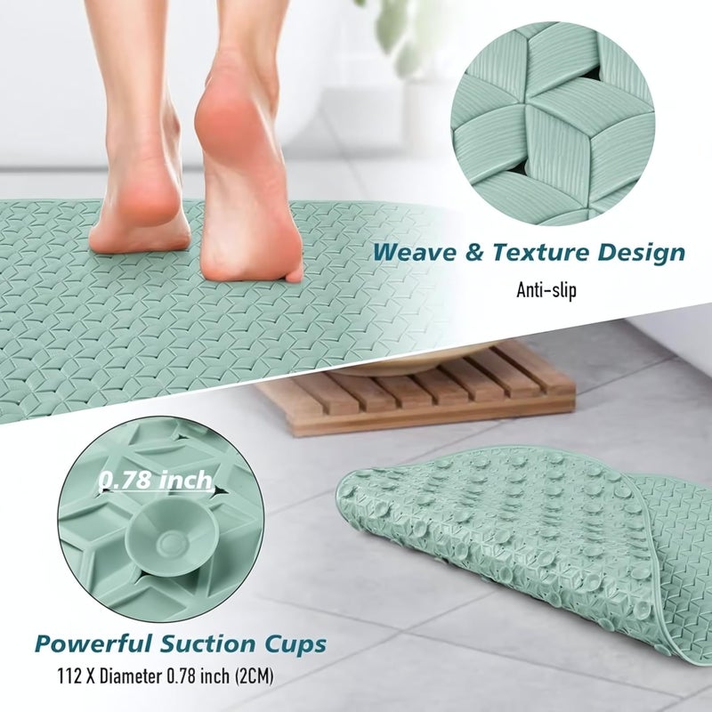 Anti Slip Bath Mat - Shower Mat with Suction Cups on the Back (Mint Green) - Image 2
