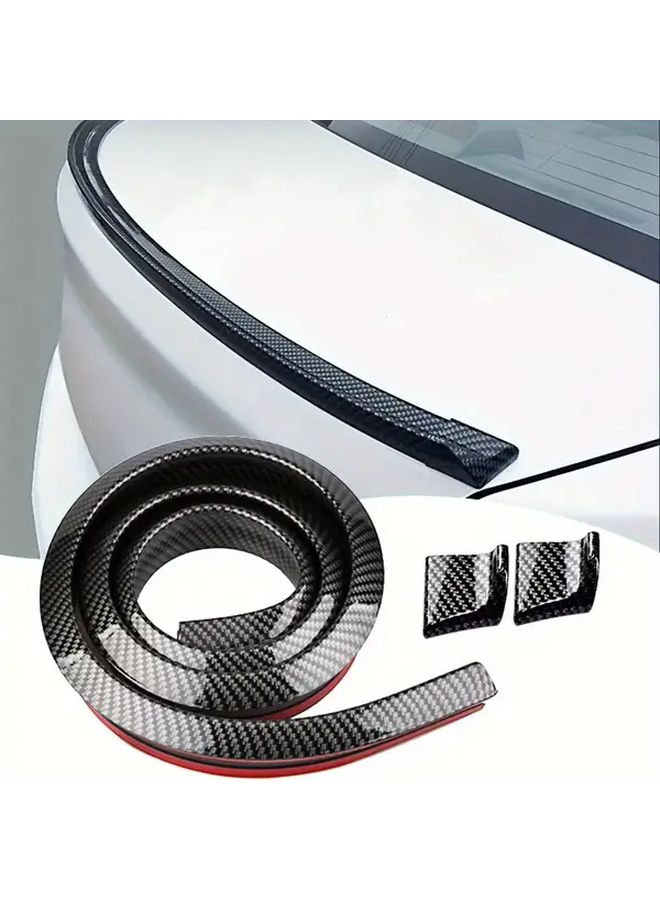 Matt Black Automotive General Tail Carbon Fiber Spoiler Rear Roof Diverter Matte Finish - Image 1