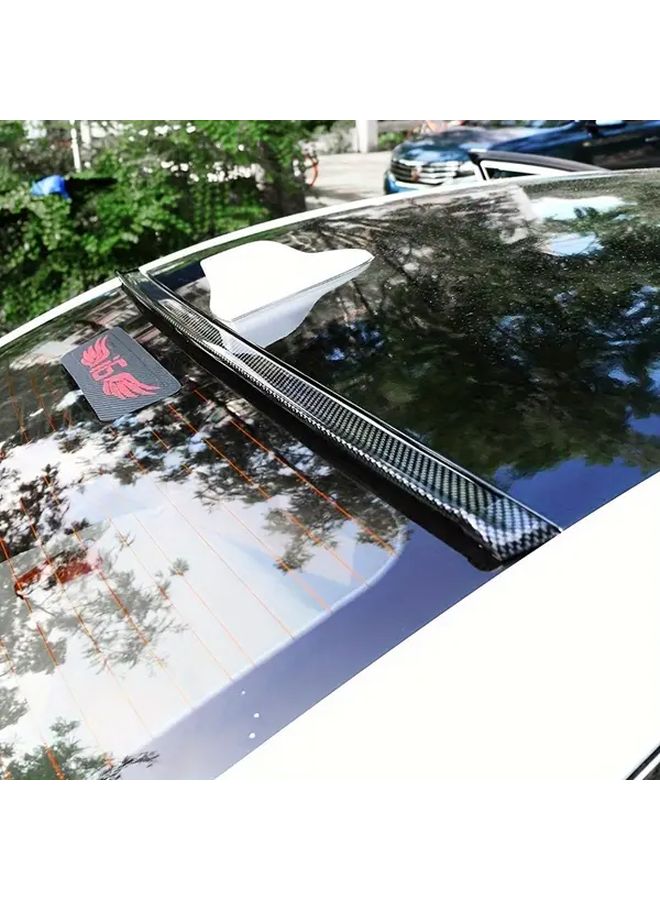 Matt Black Automotive General Tail Carbon Fiber Spoiler Rear Roof Diverter Matte Finish - Image 5
