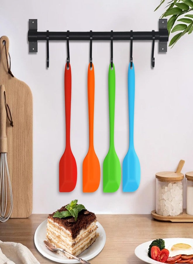 Bilkeru 4 Pcs Silicone Baking Bowl Scraper, Heat-Resistant Rubber Kitchen Spatula One Piece Design Seamless Non-Stick Spoonulas Mixing Cooking Scraping Tool for Baking, Mixing, Cooking (11in, Mixed color) - Image 4