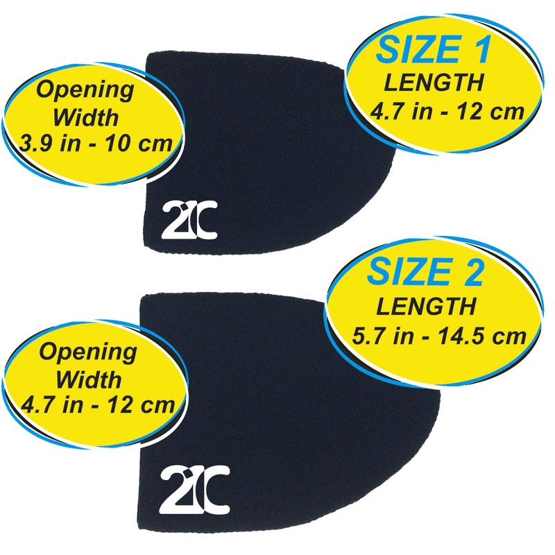 21C 1.5mm Neoprene Toe Warmers (Wear Inside Shoes) - 2 Pairs - 4 Foot Warmer Booties for Cycling, Hiking, Camping, Skiing, Outdoor Sports - Thermal Toe Socks - Size 2 - Image 3