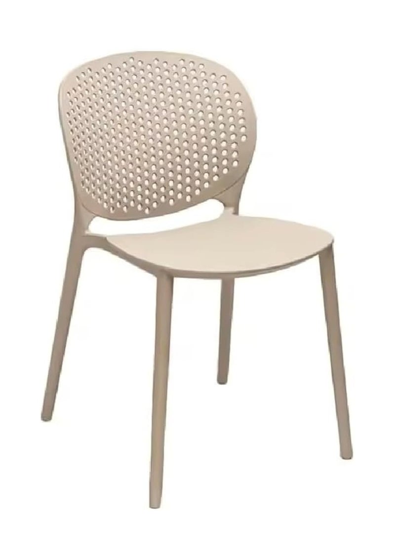 Poppins Home Poppins HOME  Plastic Chairs for Home Office and Restaurants - Modern Stacking Polypropylene Dining Chair (Beige)  - Image 1