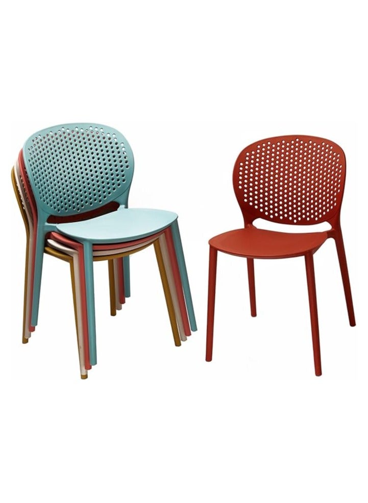 Poppins Home Poppins HOME  Plastic Chairs for Home Office and Restaurants - Modern Stacking Polypropylene Dining Chair (Beige)  - Image 2