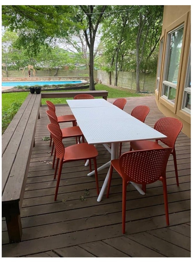 Poppins Home Poppins HOME  Plastic Chairs for Home Office and Restaurants - Modern Stacking Polypropylene Dining Chair (Beige)  - Image 3