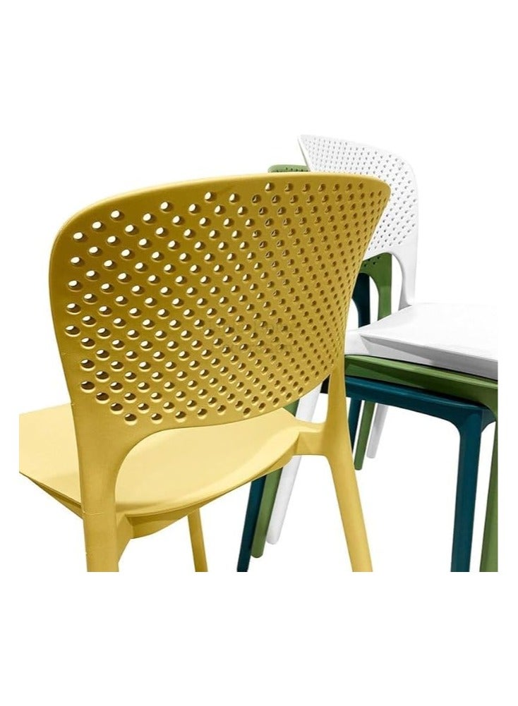 Poppins Home Poppins HOME  Plastic Chairs for Home Office and Restaurants - Modern Stacking Polypropylene Dining Chair (Beige)  - Image 4