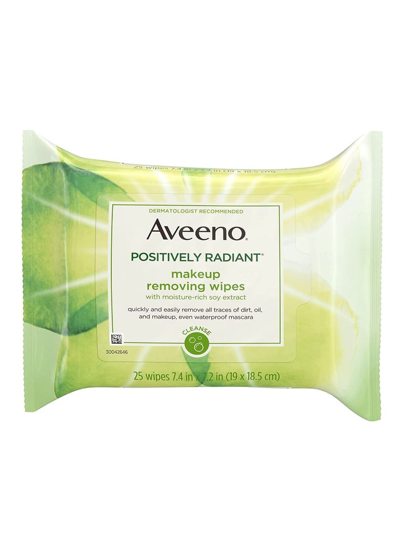 Aveeno Positively Radiant Daily Exfoliating Cleansing Pads, 25 Count  V - Image 1