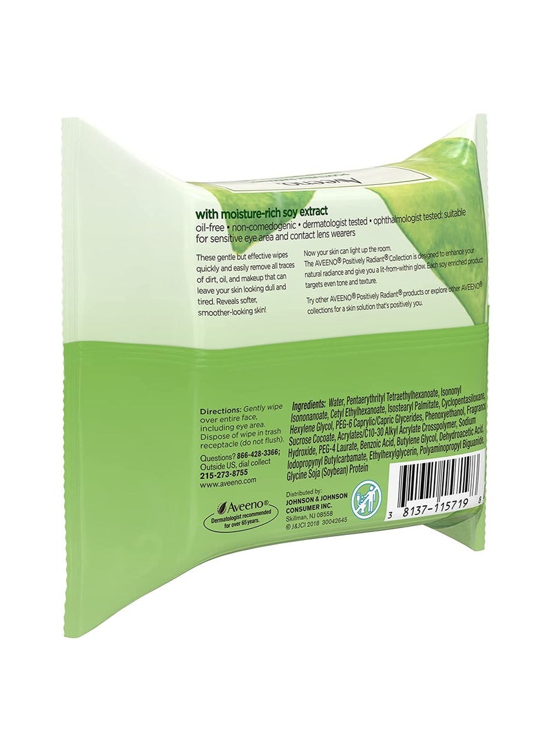 Aveeno Positively Radiant Daily Exfoliating Cleansing Pads, 25 Count  V - Image 3