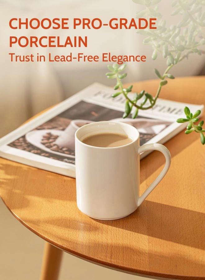 Sweese White Coffee Mug, Porcelain 11 Oz Coffee Mugs Set of 6, Ceramic Coffee Cups with Handle for Coffee, Tea, Cocoa, Cappuccino, Latte and Mulled Drinks - Image 4