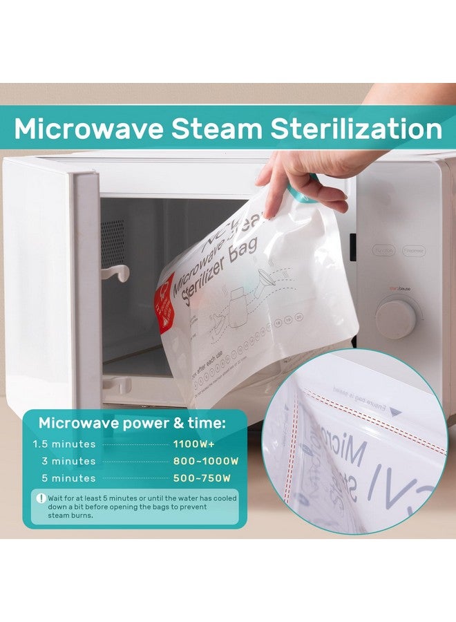 NCVI NCVI Microwave Steam Sterilizer Bag for Baby Bottles 8 Count(160 Uses), Large Reusable Travel Sterilization Pouches, Disinfection Container for Baby Teether, Pacifiers and Breast Pump Accessories - Image 4