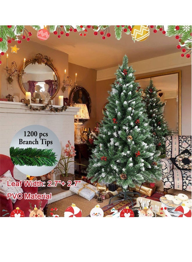 بيوينتي شجرة عيد الميلاد الاصطناعية 2.1m 1200 نصائح شجرة عيد الميلاد مع قوية معدنية وقف أشجار العطلة- سهلة التجميع الاصطناعي PVC شجرة عيد الميلاد للمنزل والمكتب والحفلة والسنة الجديدة ديكور عيد الميلاد (6.9FT) - Image 4