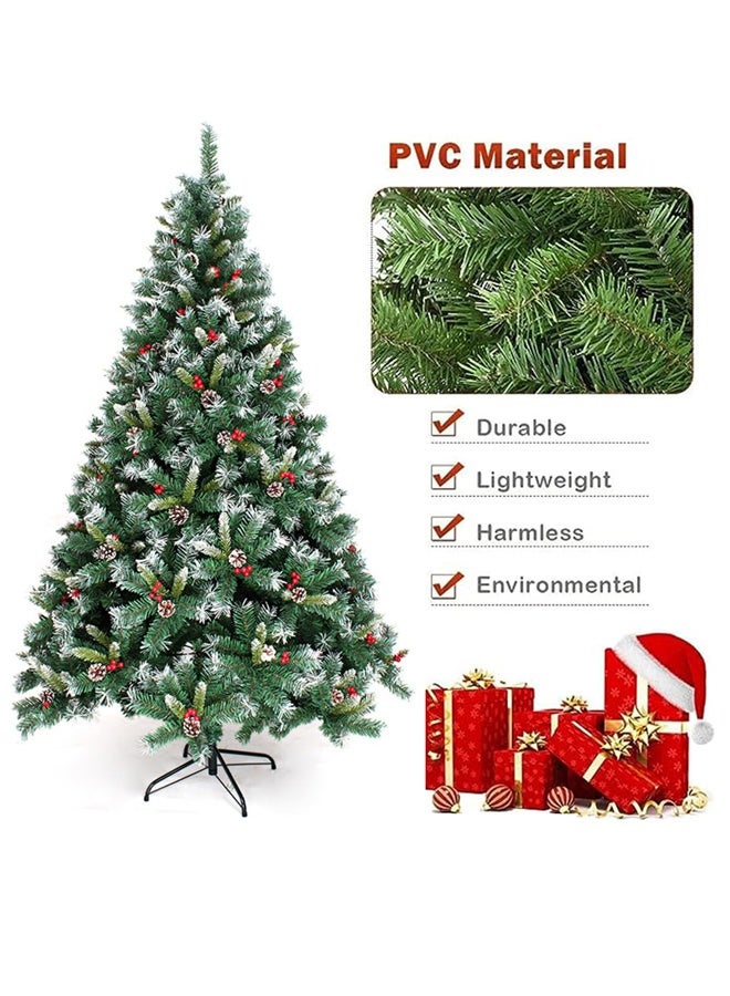 بيوينتي شجرة عيد الميلاد الاصطناعية 2.1m 1200 نصائح شجرة عيد الميلاد مع قوية معدنية وقف أشجار العطلة- سهلة التجميع الاصطناعي PVC شجرة عيد الميلاد للمنزل والمكتب والحفلة والسنة الجديدة ديكور عيد الميلاد (6.9FT) - Image 3