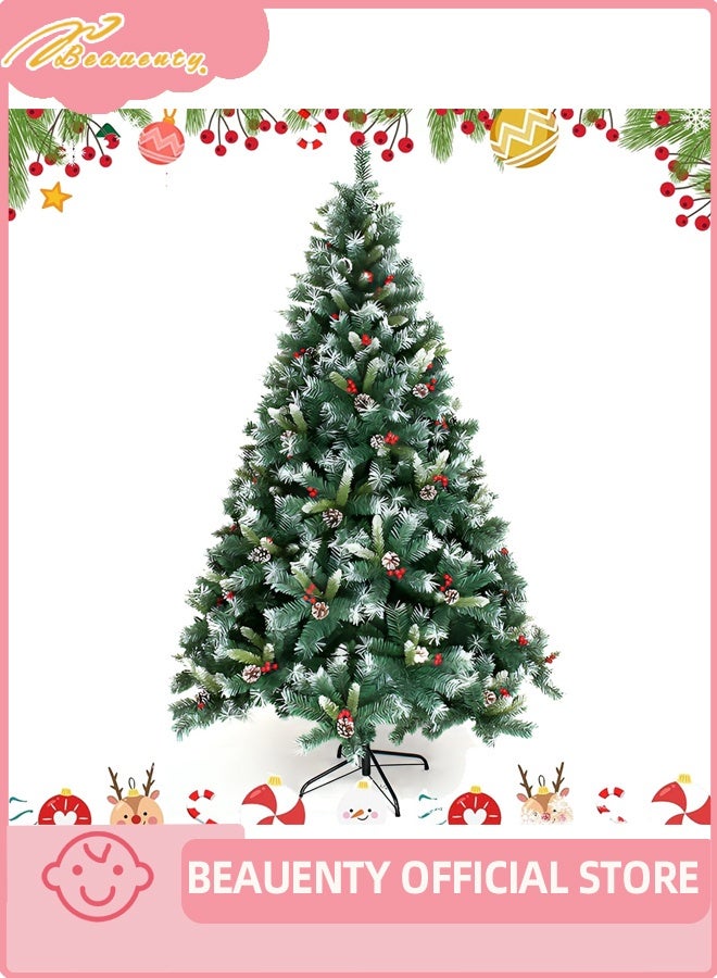 بيوينتي شجرة عيد الميلاد الاصطناعية 2.1m 1200 نصائح شجرة عيد الميلاد مع قوية معدنية وقف أشجار العطلة- سهلة التجميع الاصطناعي PVC شجرة عيد الميلاد للمنزل والمكتب والحفلة والسنة الجديدة ديكور عيد الميلاد (6.9FT) - Image 1