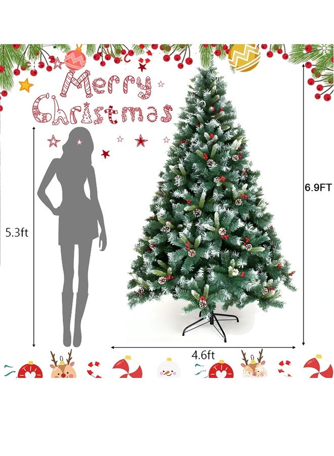 بيوينتي شجرة عيد الميلاد الاصطناعية 2.1m 1200 نصائح شجرة عيد الميلاد مع قوية معدنية وقف أشجار العطلة- سهلة التجميع الاصطناعي PVC شجرة عيد الميلاد للمنزل والمكتب والحفلة والسنة الجديدة ديكور عيد الميلاد (6.9FT) - Image 5