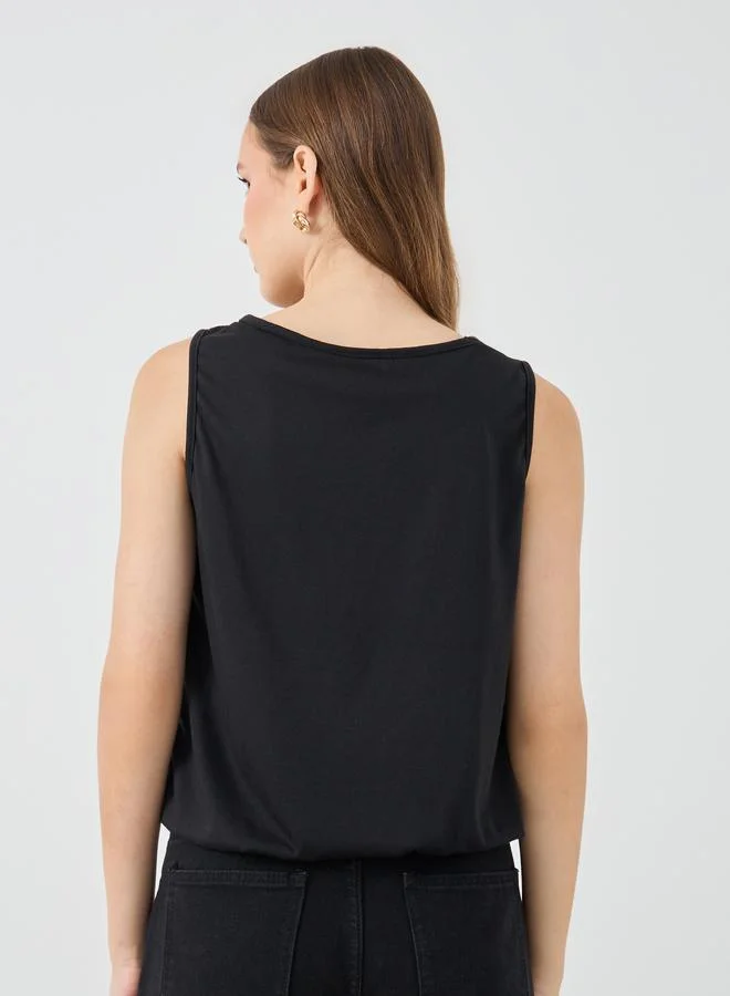 Take Two Take Two Solid Ruched Detail Tank Top