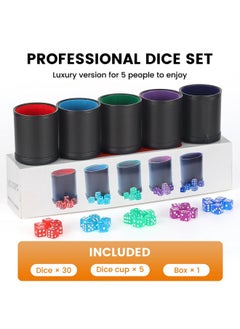 5 Pack Pu Leather Dice Cups Velvet Felt-Lined Shaker Cups With 30 Dot Dice For Bar Party Yahtzee Farkle Dice Games - pzsku/Z9A998E6C4B6ECD46FBB5Z/45/_/1732774054/c7c87aa6-2194-4ef3-a7fb-146be3e1945f