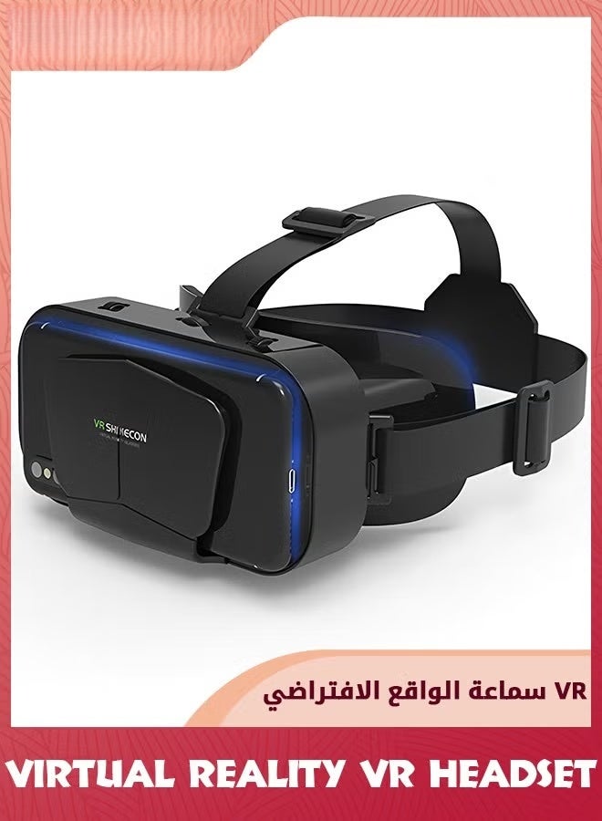 EETU VR Headsets,Virtual Reality Headsets,3D Glasses VR Goggles For TV Movies Video Games,Stereo VR Headphones Helmets Compatible With iPhone/Android 4.7-7 Screen,VR Headsets For Kids Adults,Black - Image 1