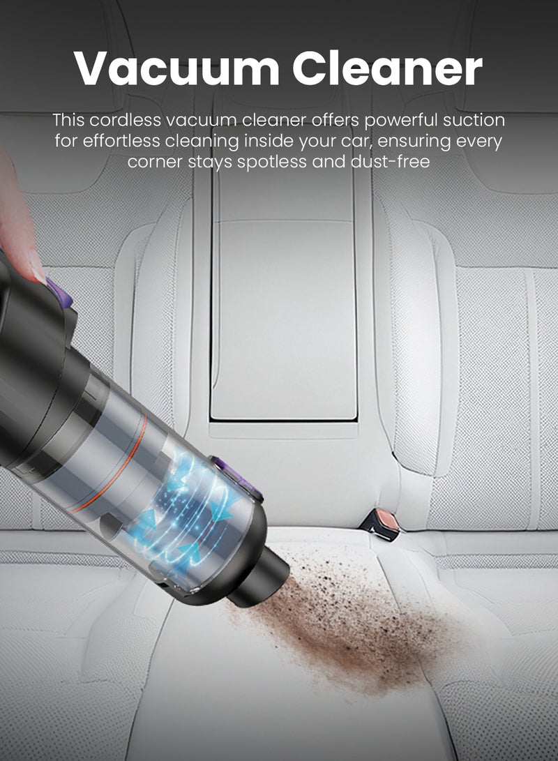 Moxedo Cordless Handheld Vacuum Cleaner 100W Powerful Motor 110,000 RPM Brushless Motor 14,500 PA Strong Suction with LED Light for Home and Car Cleaning - Image 5