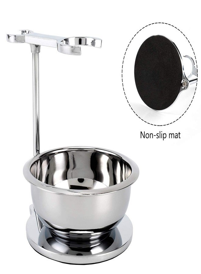 SANWA Deluxe Heavyweight Shaving Brush Razor Stand with Unbreakable Stainless Steel Shaving Bowl Set,Compatible with Gillette Fusion and Mach 3,Double Edge Safety Razor,Cartridge Razor - Image 5