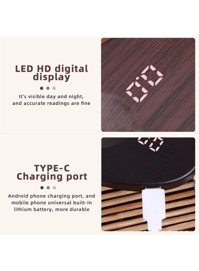 Bukela Digital Pocket Scale Rechargeable,200g Scale High Accuracy Mini Walnut Coffee Scale Tea Scale for Loose Tea Hidden Digital Scale for Cooking, Baking, Jewelry - Image 4