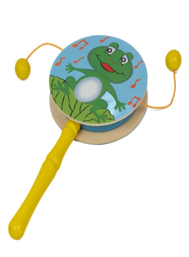 Toolart® Non Toxic Colorful Wooden Baby Rattle Toy - Set of 2 (Drum) (Color May Vary) - Image 2