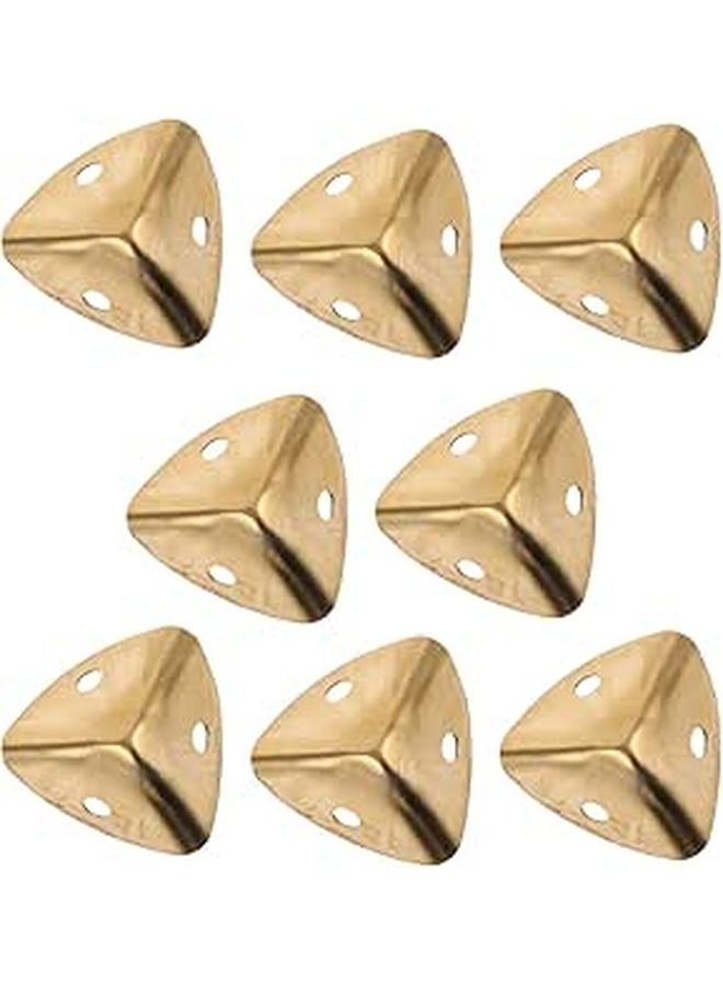 8Pcs Gold Stainless Steel Corner Guards Edge Protectors For Cabinet Wooden Storage Safety - Image 1