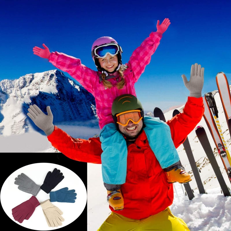 GOLEDLF Store Winter Magic Gloves for Adults, 5 Pairs of Stretchy Knit Warm Gloves for Men, Women and Teens - Image 3