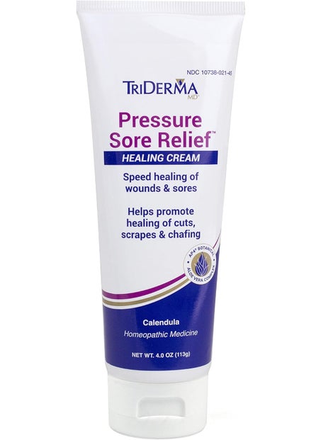 TriDerma TriDerma MD Pressure Sore Relief Healing Cream for Bed Sores, Pressure Sores, Wound Healing, Chafed Skin and Hard-to-Heal Skin Sores with Calendula and AP4 Aloe Vera Gel, 4 oz Tube 