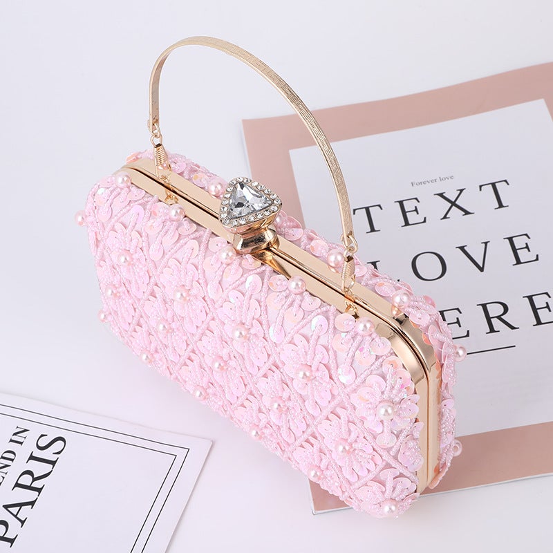 Flower Three-Dimensional Evening Bag For Party Activities Portable Temperament Banquet Shiny Cosmetics Storage Bag - Image 3