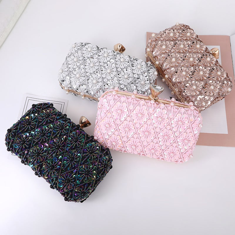 Flower Three-Dimensional Evening Bag For Party Activities Portable Temperament Banquet Shiny Cosmetics Storage Bag - Image 2