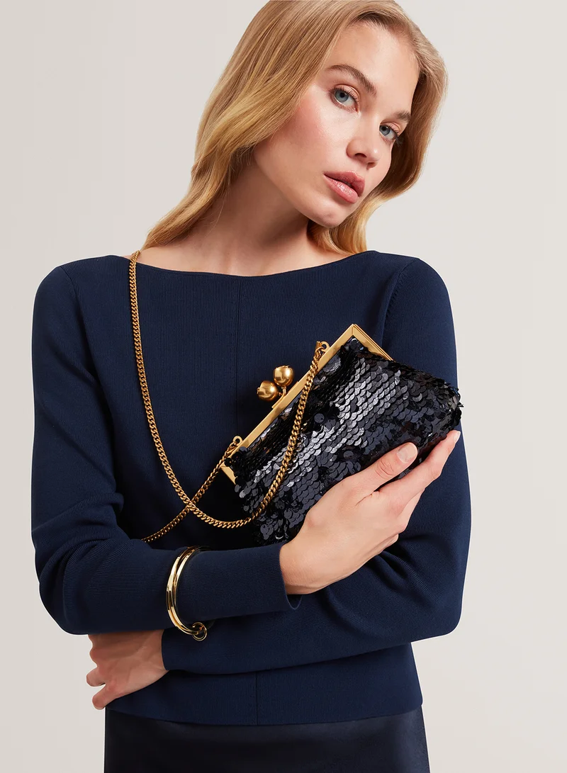 تيد بيكر Sequinz Rose Detail Clutch