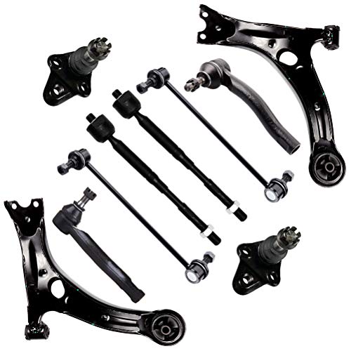 SCITOO 10pcs Suspension Kit For 2003-2008 For Toyota Corolla w/Suspension Parts Lower Control Arm Lower Ball Joint Sway Bar End Link Inner Tie Rod End Outer Tie Rod End - Image 1