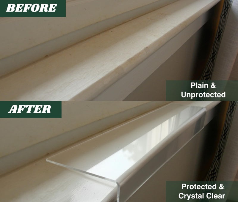 CLAWGUARD Plexiglass Window Sill Protector â€“ Thick Crystal Clear Window Sill Cover & Extender â€“ Window Ledge Protector for Dogs & Cats (35.5in. x 3.25in.) - Image 2