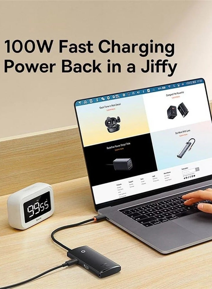 بيسوس محطة إرساء محورية من سلسلة Lite ذات 5 منافذ من النوع C (من النوع C إلى HDMI+Usb3.0*3+Pd) - Image 4
