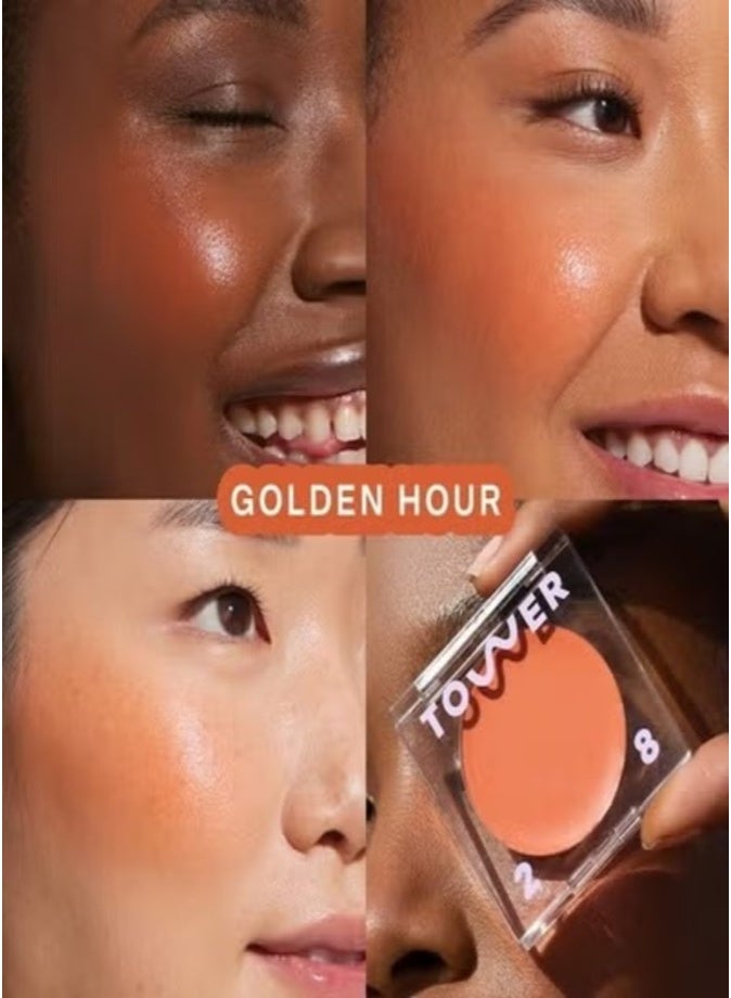 Tower 28 BeachPlease Lip + Cheek Dewy Cream Blush ,Golden Hour - sun-kissed orange 4.5g – Multi-Use, Buildable Color for a Natural Glow - Image 2
