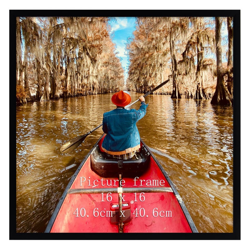 Giftgarden 16x16 Picture Frame Black 16 by 16 Thin Square Poster Photo Frame for Wall Display Single