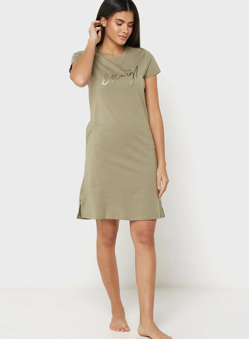 Sweet Dreams Round Neck Graphic Nightdress