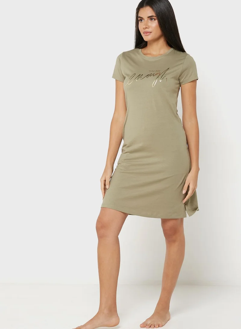 Sweet Dreams Round Neck Graphic Nightdress