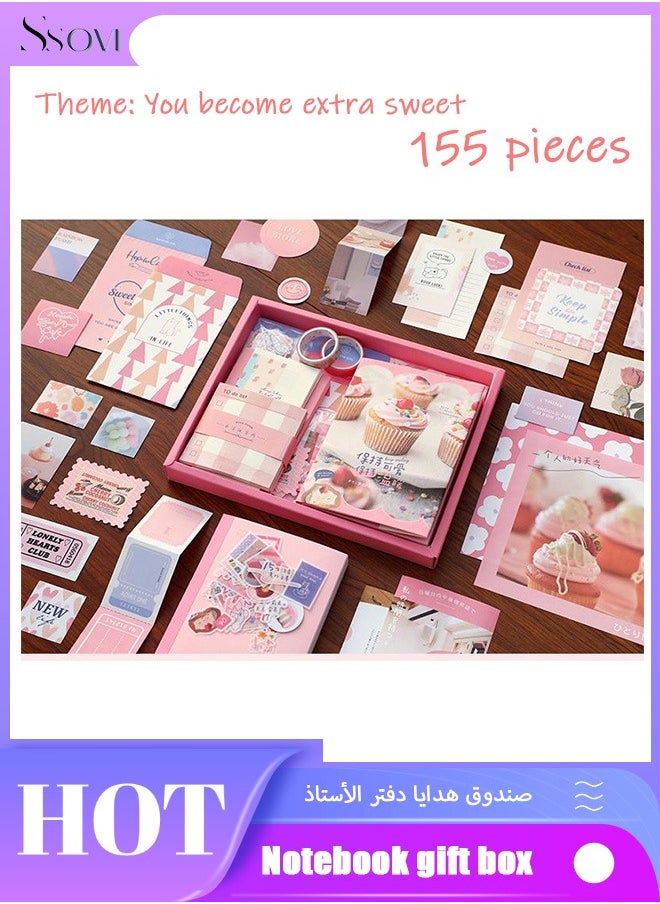 155-piece Gift Box A6 Notebook Poster cover Notepad Background Paper Daily Sticker PET Sticker Paper Photo Frame Card Cute Gift（Pink） - pzsku/Z9A9A13AB2519DB614AB1Z/45/_/1730132241/9d4066b6-9e0b-4c75-a81b-3ea92bae9619