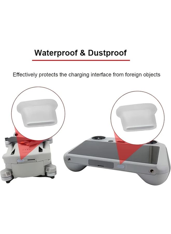 White Protective Dust Covers for Type C Interface 4pcs Compatible with Mini Drones - Image 4