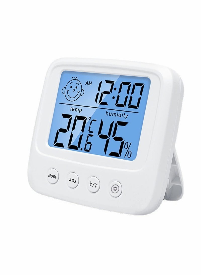 Digital Indoor Thermometer and Hygrometer with Clock | Fast Refresh, Backlight, and Accurate Humidity & Temperature Measurement for Home, Office, Bedroom, and Greenhouse Use - Image 1