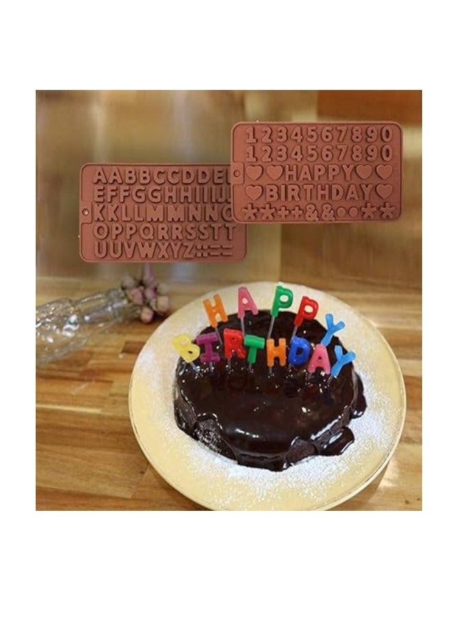 Silicone Letter Mold, Alphabet Number Chocolate Candy Molds Trays Set of 2,Happy Birthday Cake  - Image 4