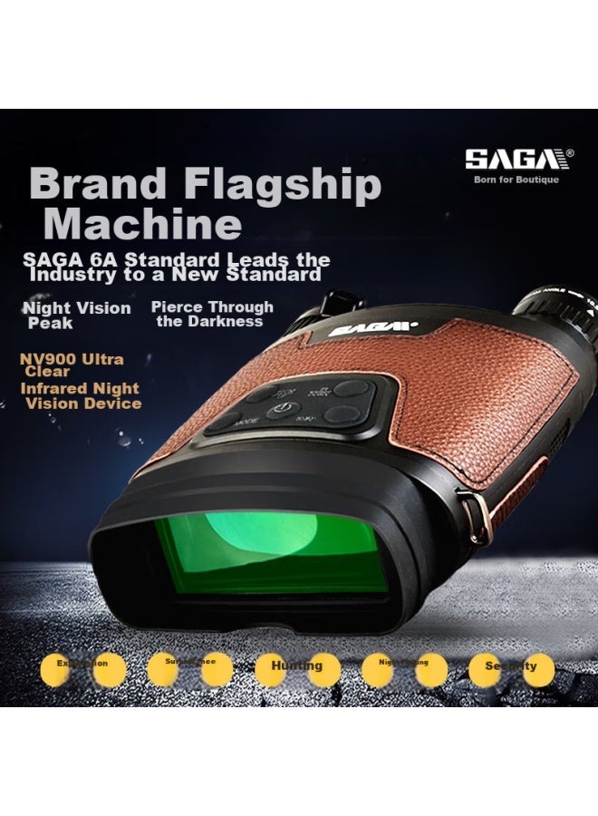 SAGA جهاز رؤية ليلية ساغا، منظار بشاشة كبيرة، تكبير عالي، تلسكوب رقمي بالأشعة تحت الحمراء عالي الدقة، نظارات أمان كاملة السواد - Image 1