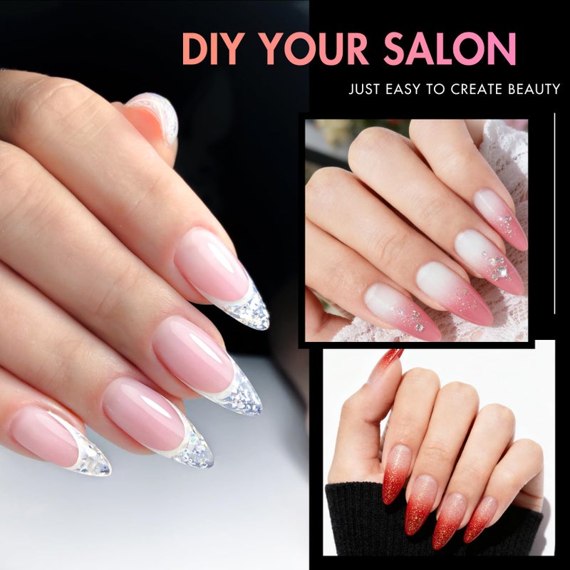 Ranrose Long Almond Nail Tips: 240pcs Nail Tips Full Cover False Nail 12 Sizes Half Matte Pre-shape Acrylic Almond Shaped Press On Nail Tips DIY Nail Salon - Image 3