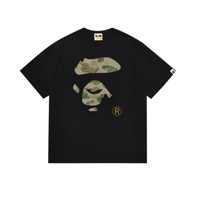 بايب تي شيرت رياضي قصير الأكمام مموه مشترك بين BAPE وميامي الدولي للجنسين - موضة الشارع العصرية - Image 1
