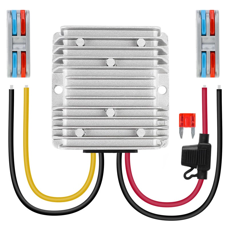 SUPERNIGHT محول DC 12V إلى 24V 10A 240W مع فيوز مقاوم للماء لوحدة تنظيم الجهد لمركبة الجولف وكار كلوب وإضاءة شريط LED - Image 1