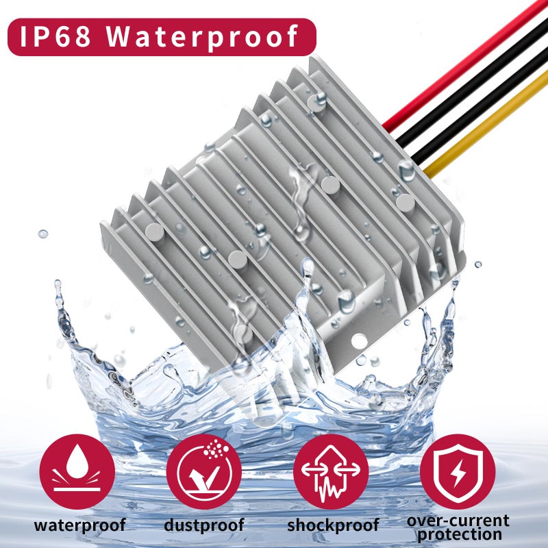 SUPERNIGHT محول DC 12V إلى 24V 10A 240W مع فيوز مقاوم للماء لوحدة تنظيم الجهد لمركبة الجولف وكار كلوب وإضاءة شريط LED - Image 3