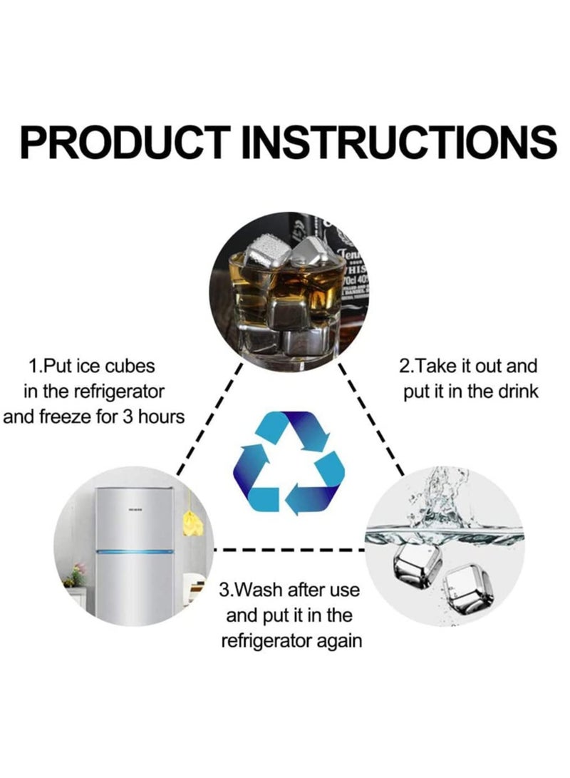 Excefore Creative Stainless Steel Ice Cube, Reusable Cooling Metal Ice Grains for Drinks, No-Dilution Not-melt Cooling Fast Cooler Drinks Cube - Image 4