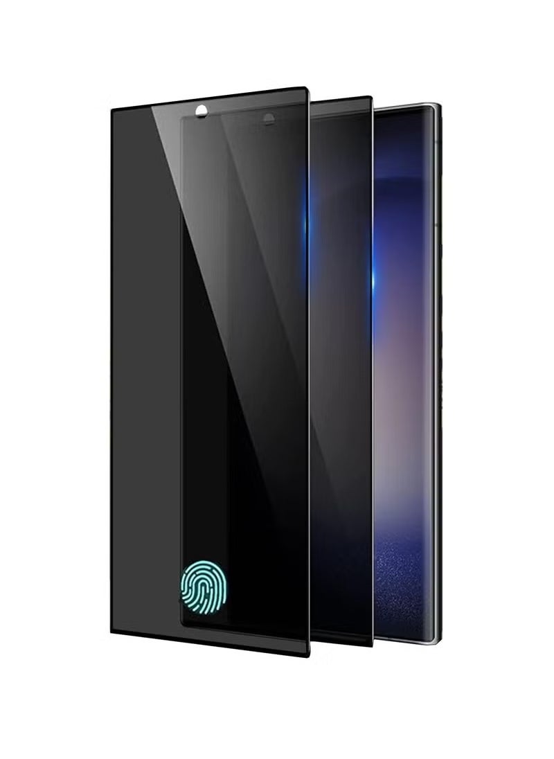 ماركة غير محددة [عبوة من قطعتين] واقي شاشة الخصوصية لهاتف Samsung Galaxy S24 Ultra، يدعم فتح بصمة الإصبع، واقي شاشة من الزجاج المقوى بصلابة 9H، جراب مضاد للخدش ومضاد للسقوط  - Image 1
